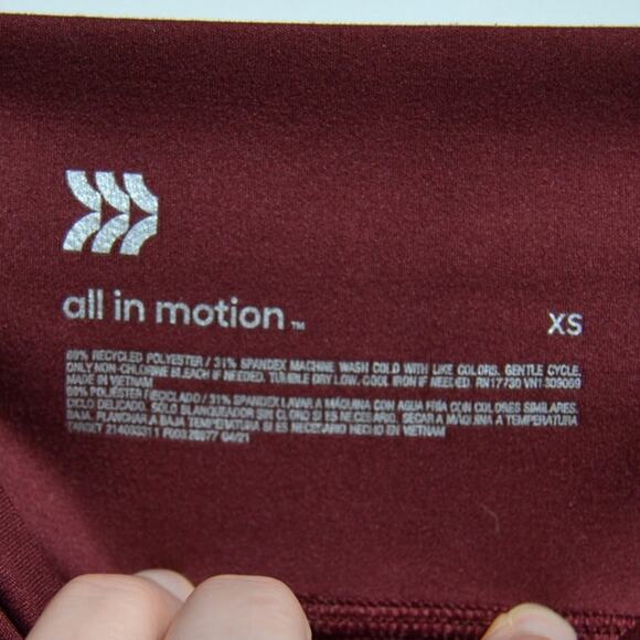 All In Motion Leggings Orange & Burgandy Size XS - Picture 5 of 10